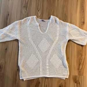 Zara Cream V-Neck Sweater